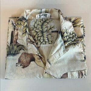 Repage Animal Print Hawaiian Style Button Down Shirt Estimated Size XL - flaw